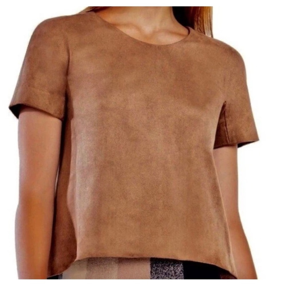 BCBGMaxAzria Mariko Faux suede top